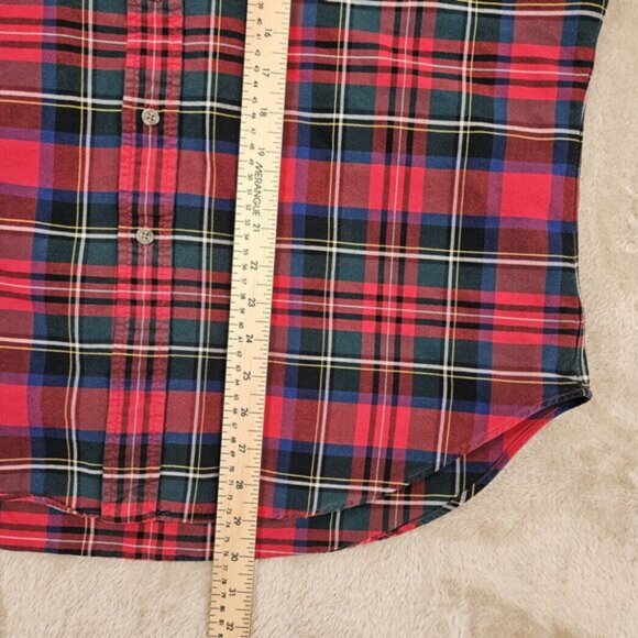 Ralph Lauren Classic Fit Plaid Shirt Red Blue Green Button-Down Men's Size L - Picture 5 of 10